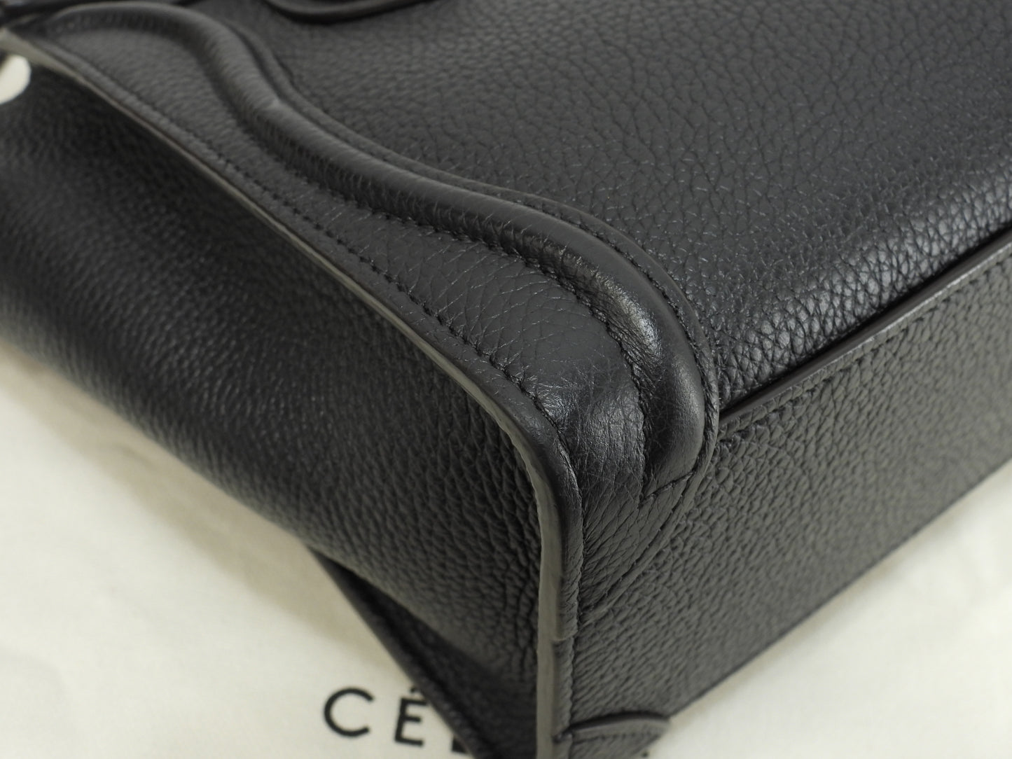 セリーヌ ラゲージナノ ドラムドレザー 黒 ポシェット ミニハンドバッグ 美品@ 4