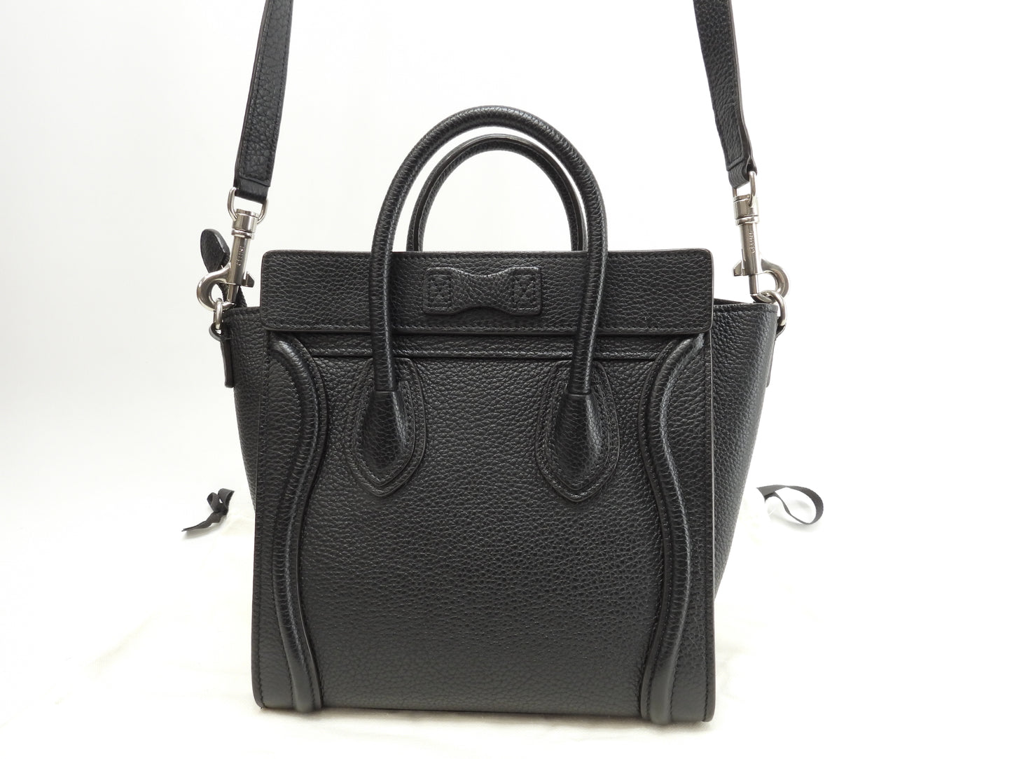 セリーヌ ラゲージナノ ドラムドレザー 黒 ポシェット ミニハンドバッグ 美品@ 4