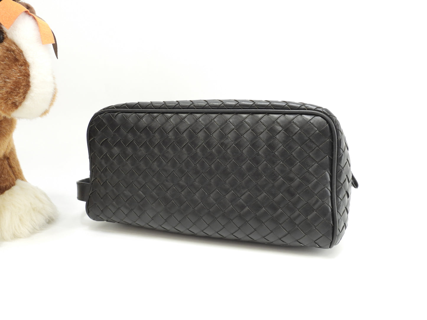 ボッテガヴェネタ クラッチ イントレチャート レザー黒 セカンドバッグ メンズポーチ@B01292125O