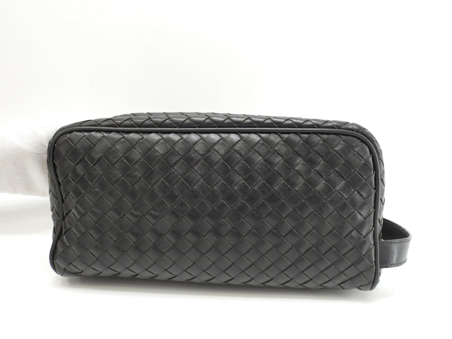 ボッテガヴェネタ クラッチ イントレチャート レザー黒 セカンドバッグ メンズポーチ@B01292125O