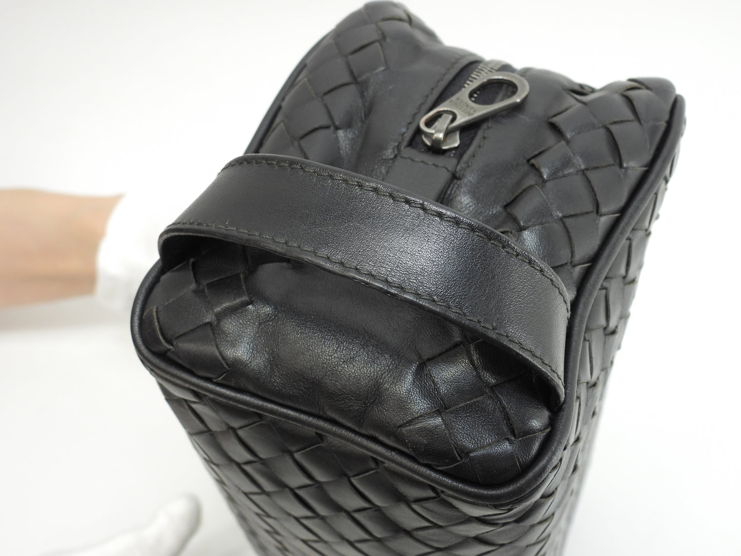 ボッテガヴェネタ クラッチ イントレチャート レザー黒 セカンドバッグ メンズポーチ@B01292125O