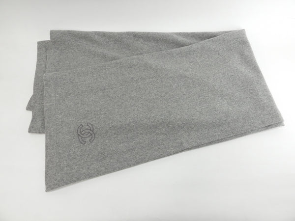 シャネル ひざ掛 カシミア50%ウール50% 灰 ココマーク ショール 極美品@ 1