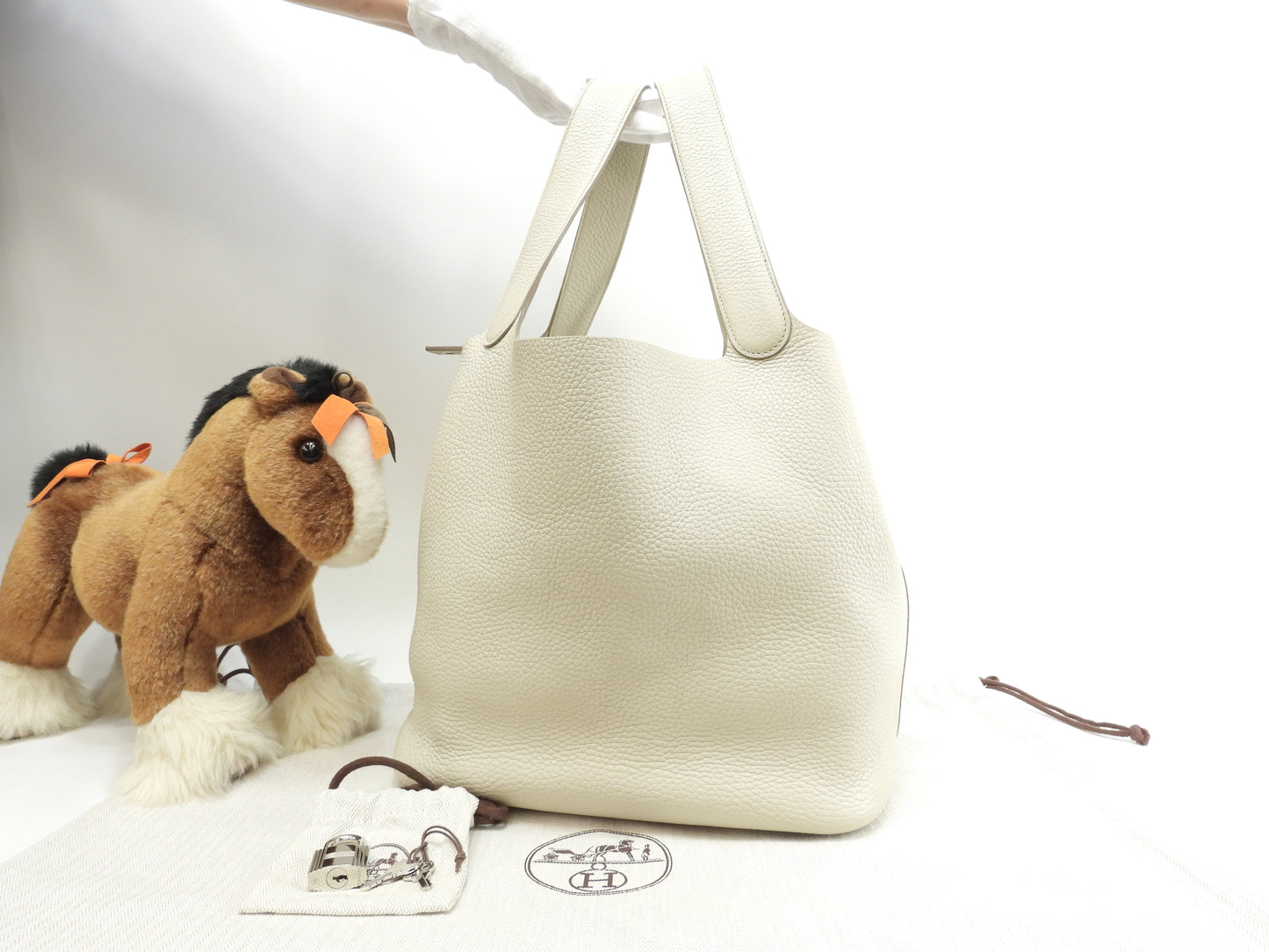 エルメス ピコタンロックGM トリヨンクレマンス クレ銀金具 ハンドバッグ トートバッグ@A 7