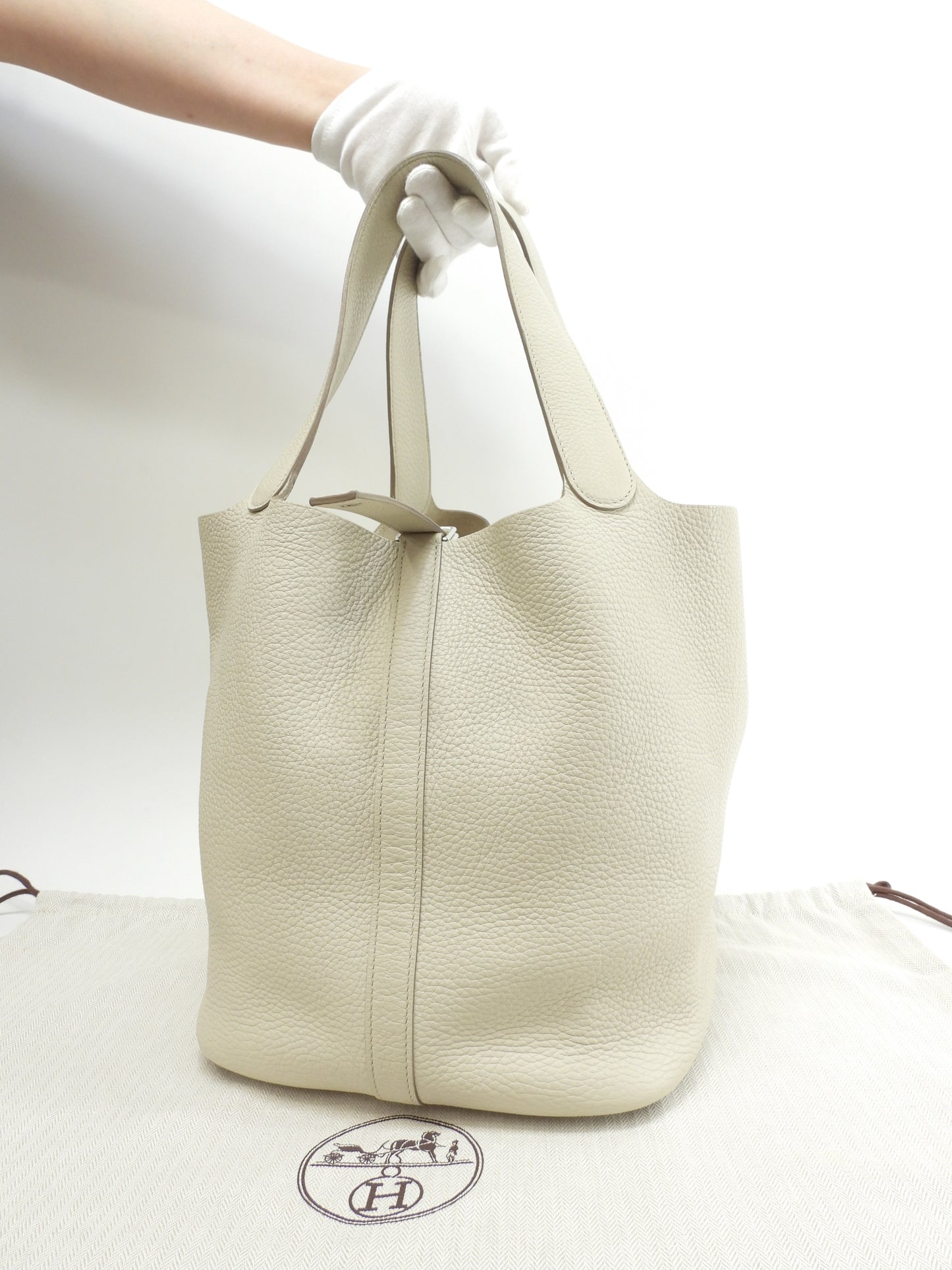 エルメス ピコタンロックGM トリヨンクレマンス クレ銀金具 ハンドバッグ トートバッグ@A 7