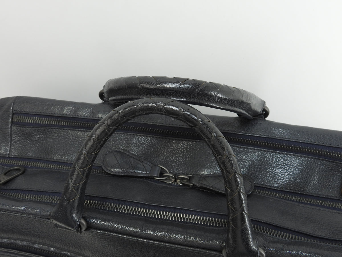 ボッテガヴェネタ ブリーフケース 型押レザー 濃灰 書類かばん ドキュメントケース@B02564314U