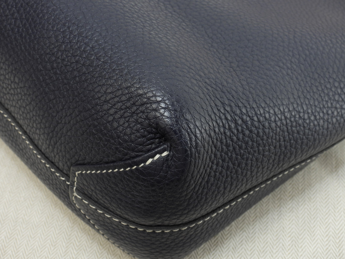 エルメス ドゥブルサンス36 トリヨンクレマンス 紺ピンク トートバッグ ショルダーバッグ 極美品@D