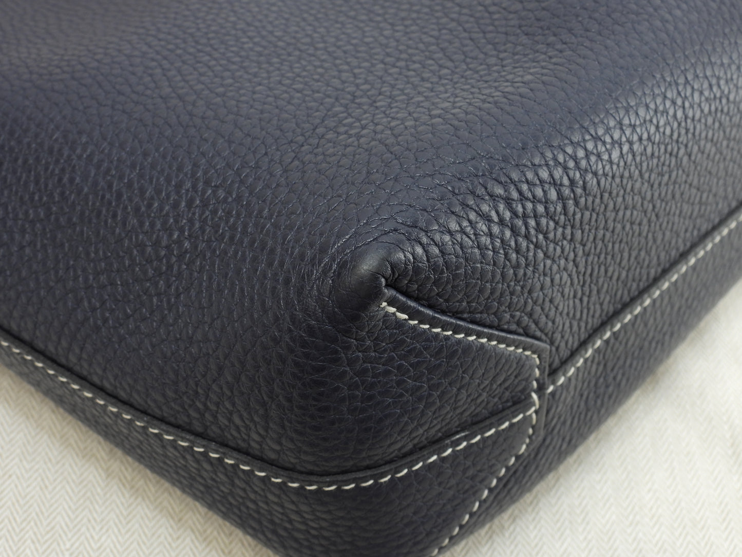 エルメス ドゥブルサンス36 トリヨンクレマンス 紺ピンク トートバッグ ショルダーバッグ 極美品@D