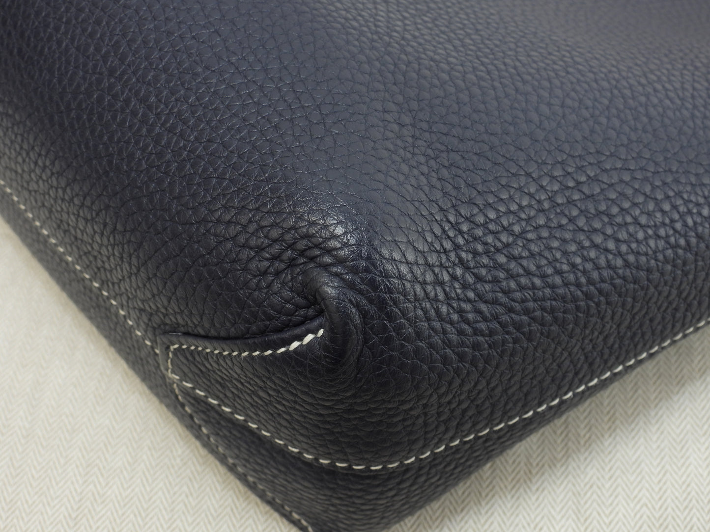 エルメス ドゥブルサンス36 トリヨンクレマンス 紺ピンク トートバッグ ショルダーバッグ 極美品@D