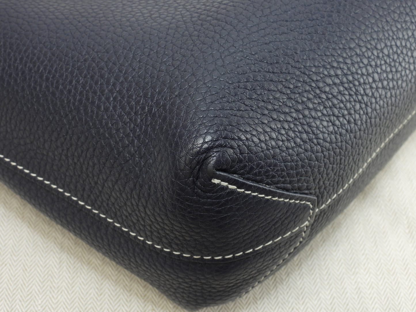 エルメス ドゥブルサンス36 トリヨンクレマンス 紺ピンク トートバッグ ショルダーバッグ 極美品@D