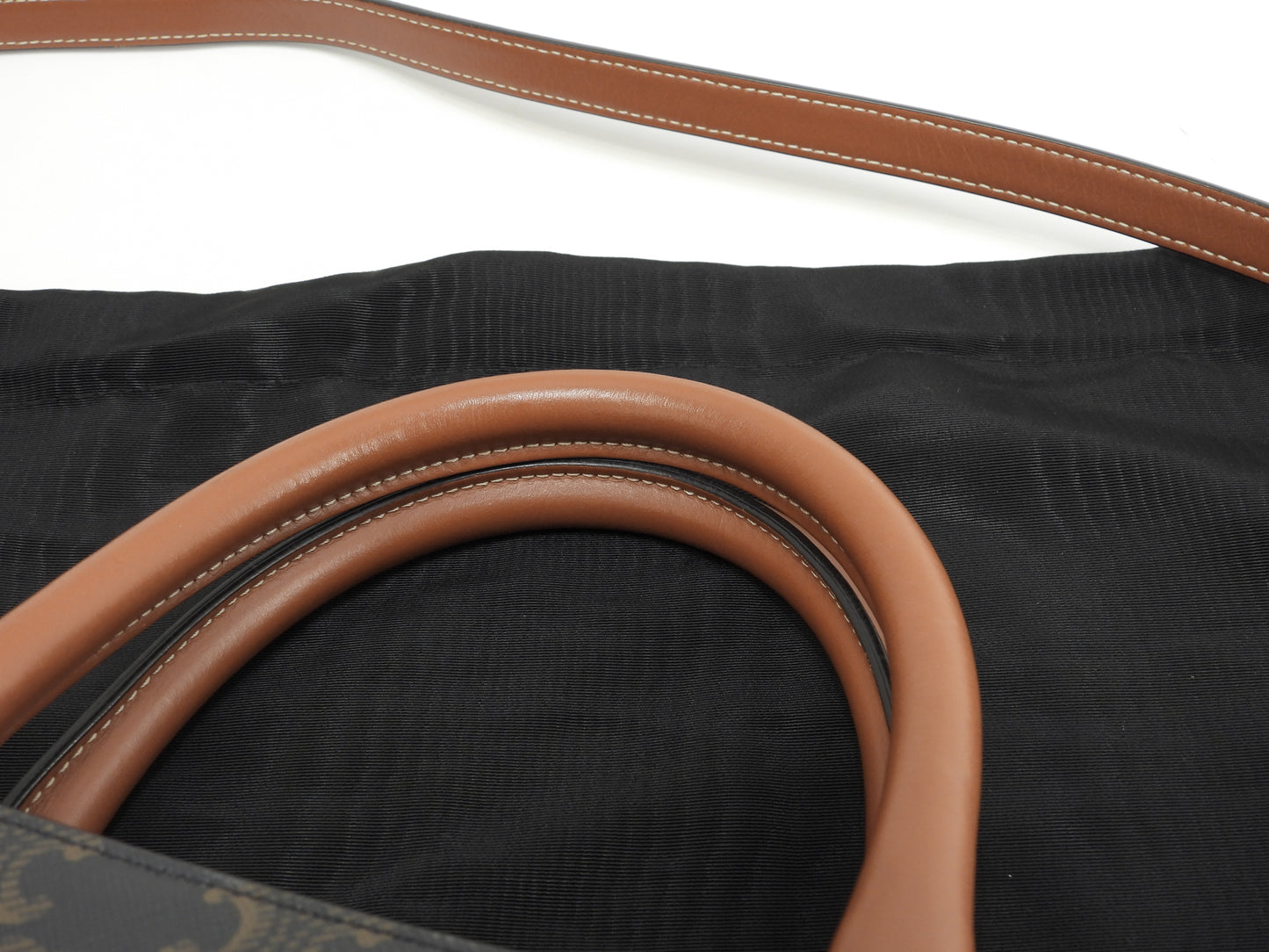 セリーヌ ミディアムバーティカルカバ トリオンフ 黒茶 s付ハンドバッグ トートバッグ 極美品@ 11