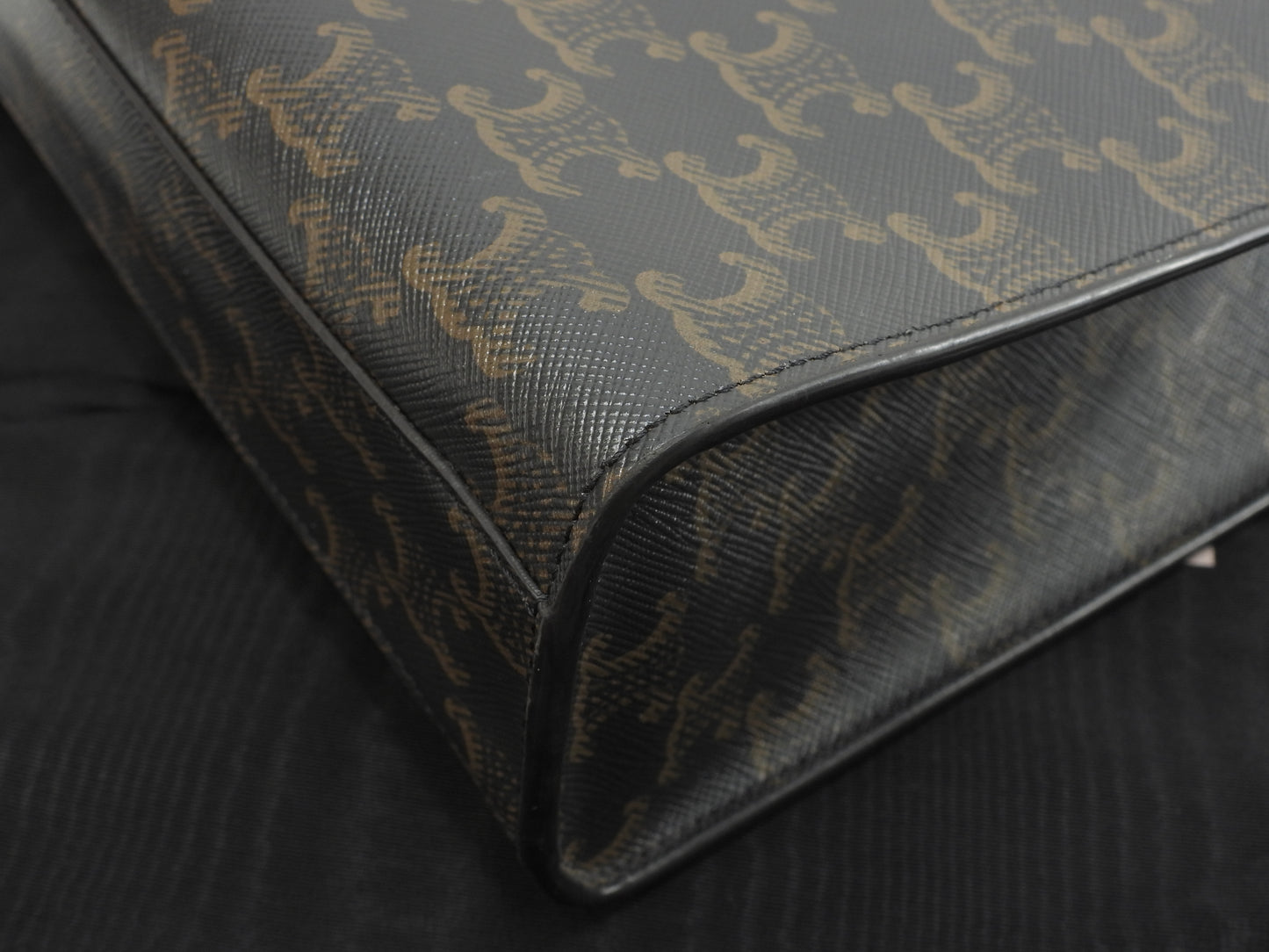 セリーヌ ミディアムバーティカルカバ トリオンフ 黒茶 s付ハンドバッグ トートバッグ 極美品@ 11