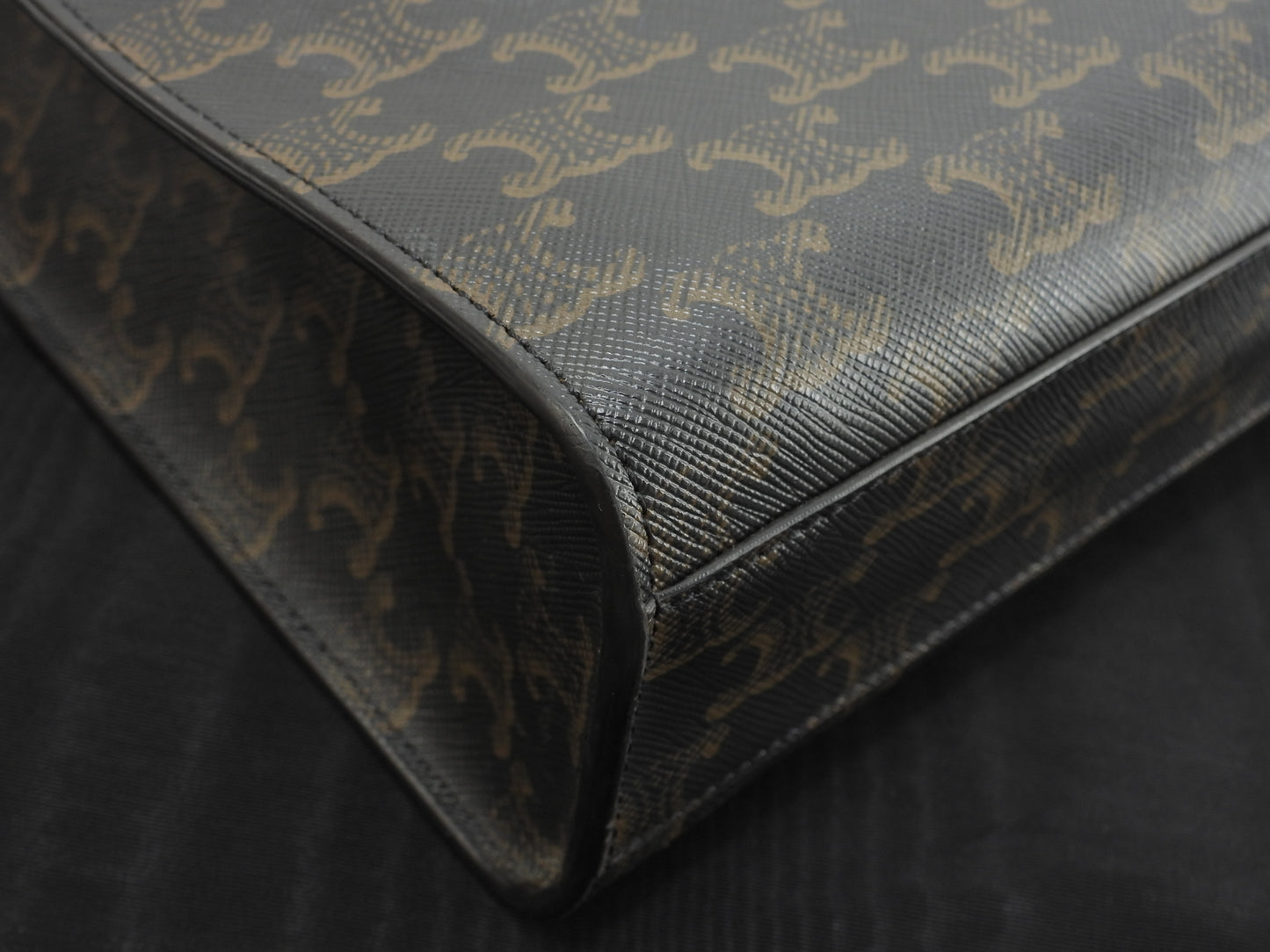 セリーヌ ミディアムバーティカルカバ トリオンフ 黒茶 s付ハンドバッグ トートバッグ 極美品@ 11