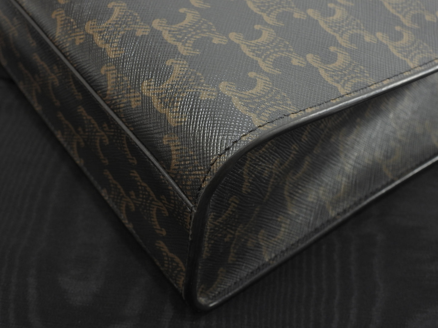 セリーヌ ミディアムバーティカルカバ トリオンフ 黒茶 s付ハンドバッグ トートバッグ 極美品@ 11