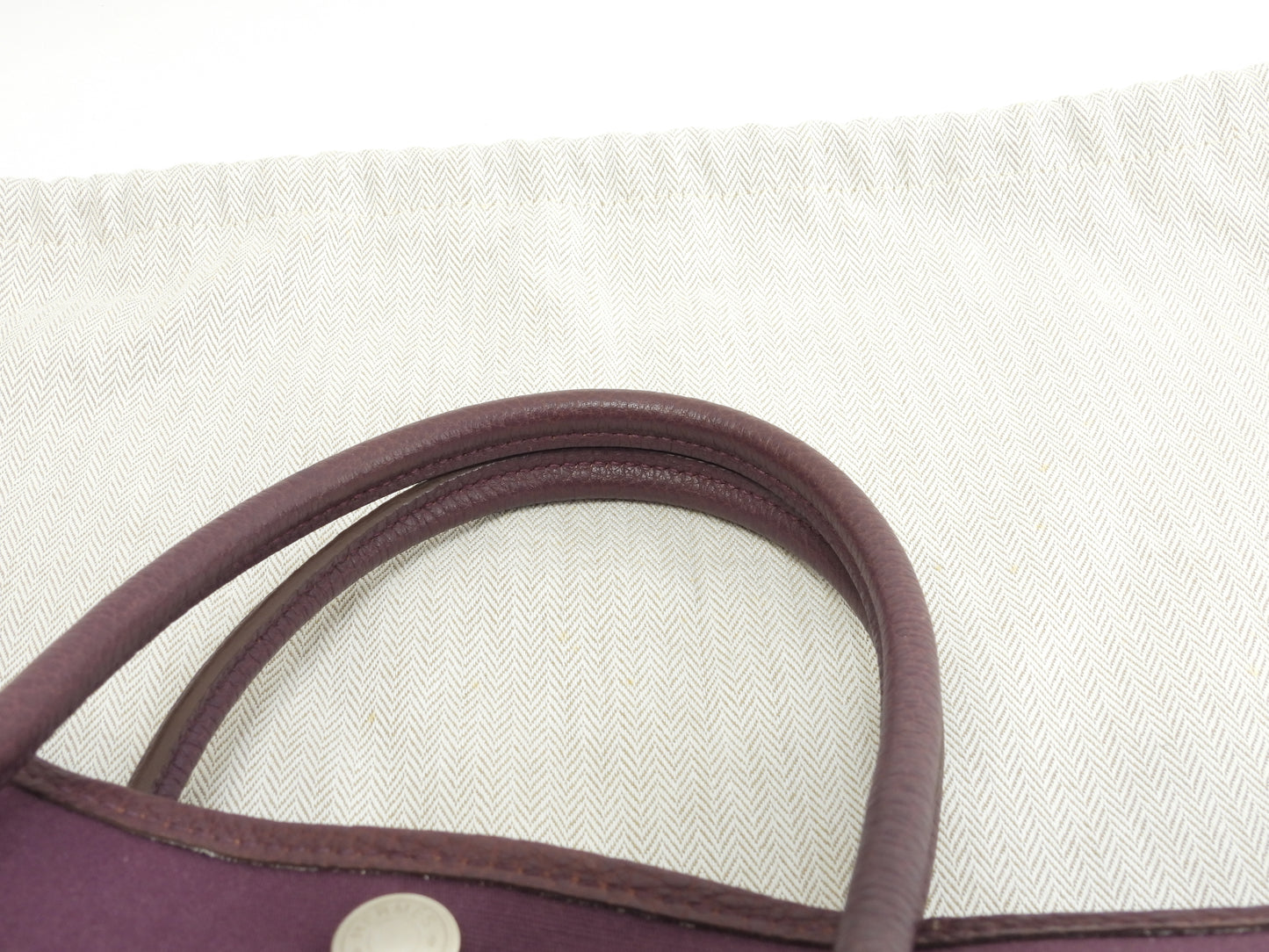 エルメス ガーデンパーティTPM トワルオフィシェ革 紫 ハンドバッグ トートバッグ@□P