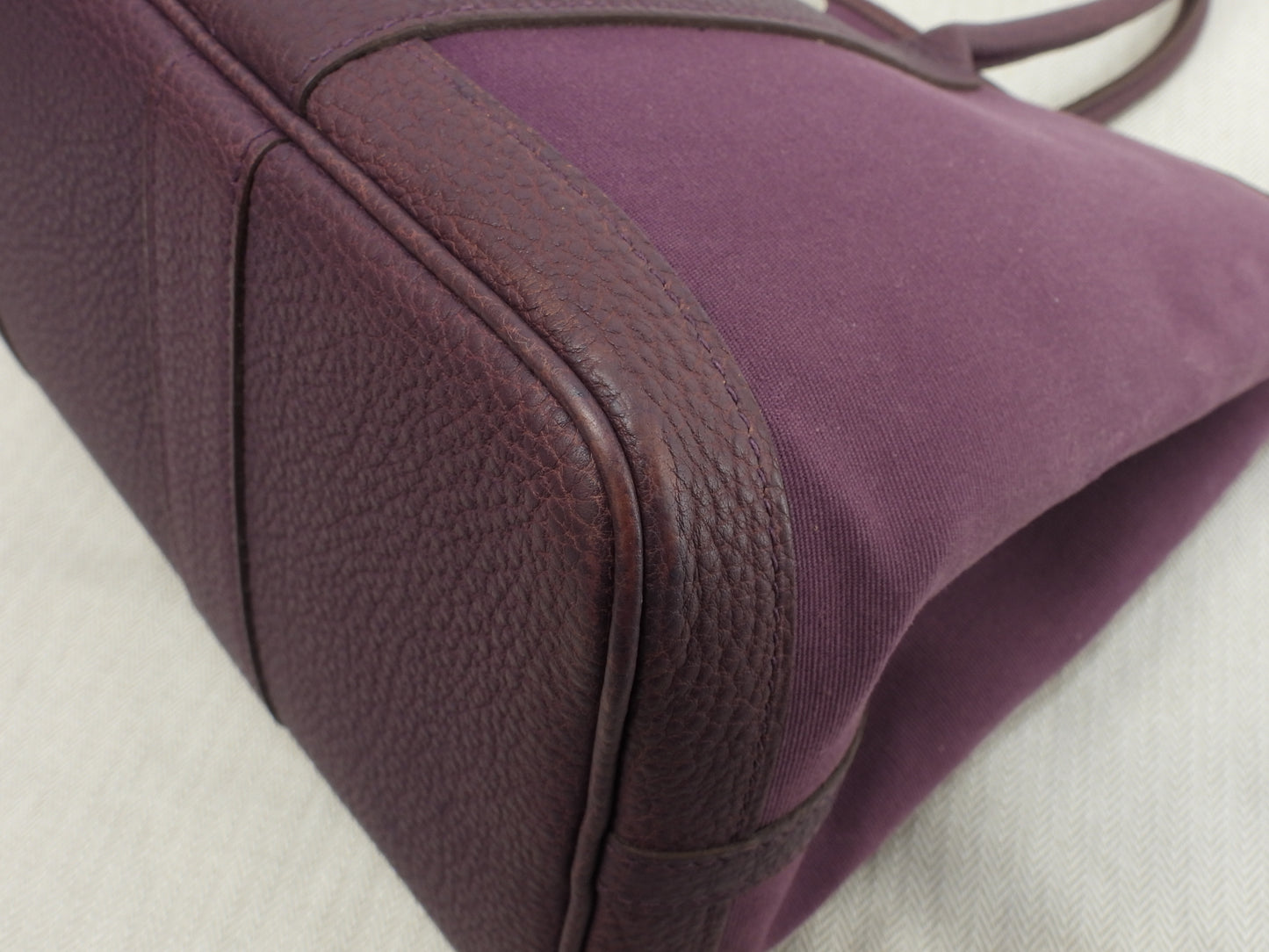 エルメス ガーデンパーティTPM トワルオフィシェ革 紫 ハンドバッグ トートバッグ@□P