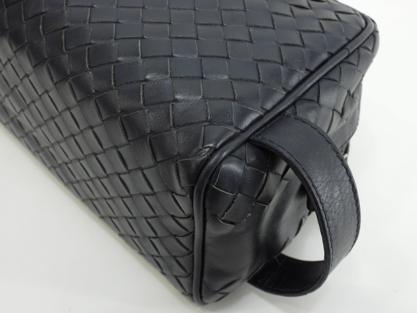 ボッテガヴェネタ クラッチ イントレチャート レザー紺 セカンドバッグ メンズポーチ@B03686107D