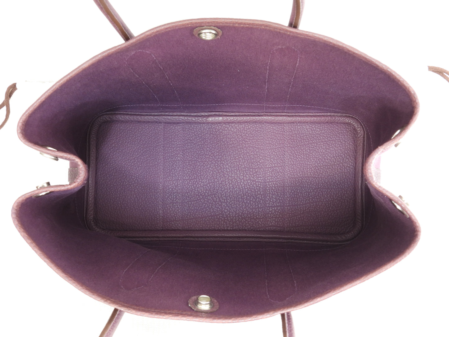 エルメス ガーデンパーティTPM トワルオフィシェ革 紫 ハンドバッグ トートバッグ@□P