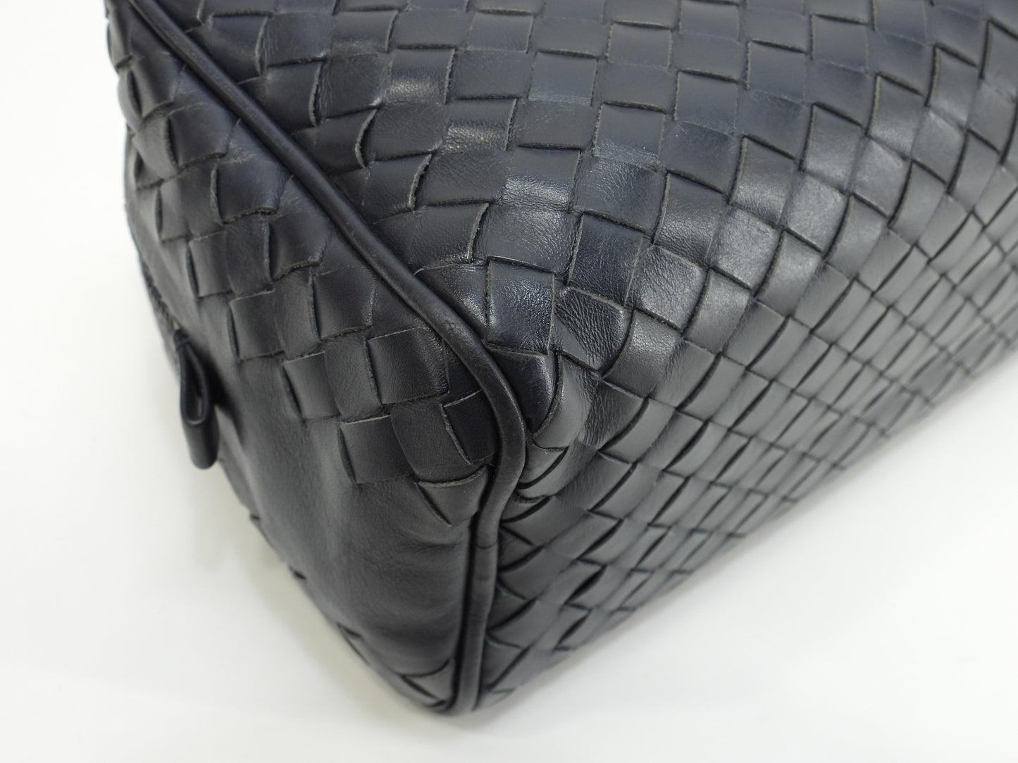 ボッテガヴェネタ クラッチ イントレチャート レザー紺 セカンドバッグ メンズポーチ@B03686107D