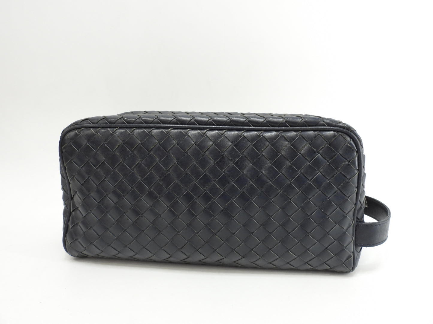 ボッテガヴェネタ クラッチ イントレチャート レザー紺 セカンドバッグ メンズポーチ@B03686107D