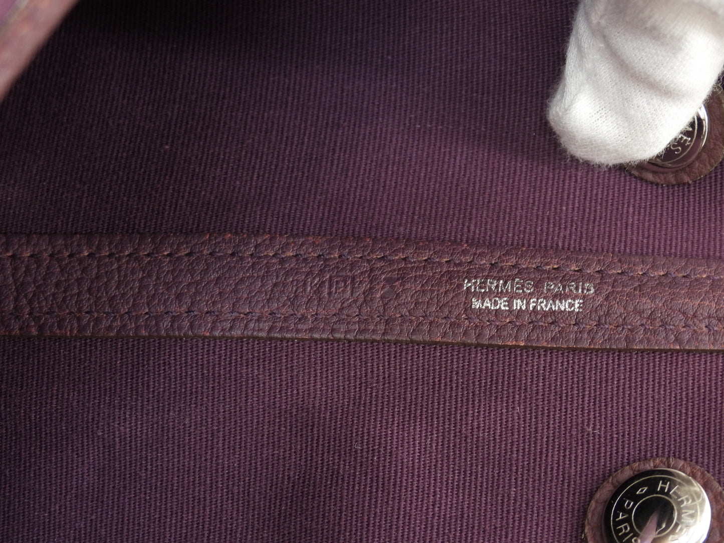 エルメス ガーデンパーティTPM トワルオフィシェ革 紫 ハンドバッグ トートバッグ@□P