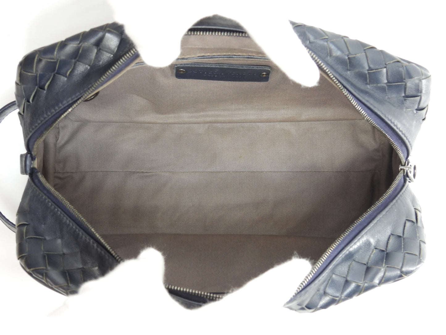 ボッテガヴェネタ クラッチ イントレチャート レザー紺 セカンドバッグ メンズポーチ@B03686107D