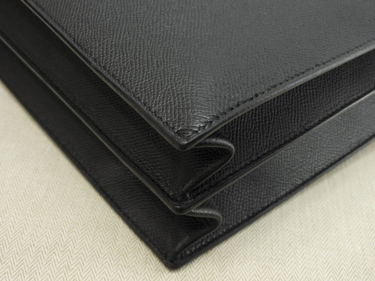 エルメス ケリーデペッシュ38 ヴォーエプソン黒 シルバー金具 ブリーフケース 極美品@□J 2