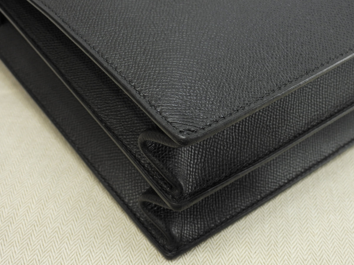 エルメス ケリーデペッシュ38 ヴォーエプソン黒 シルバー金具 ブリーフケース 極美品@□J 2