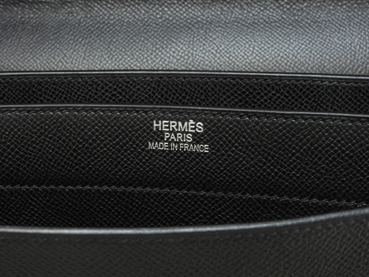 エルメス ケリーデペッシュ38 ヴォーエプソン黒 シルバー金具 ブリーフケース 極美品@□J 2