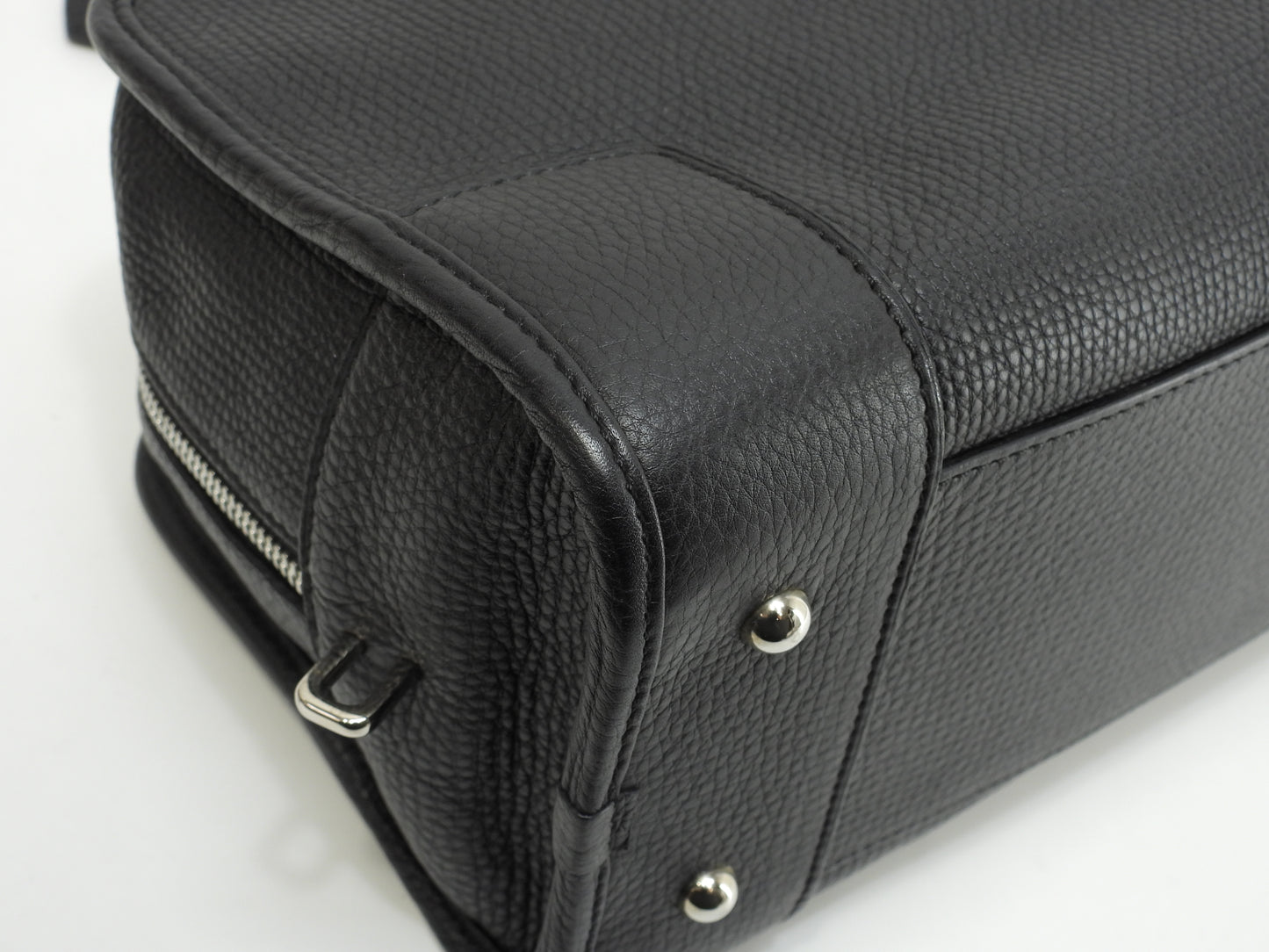 ロエベ アマソナ28 シルバー金具 トリヨンレザー黒 ハンドバッグ アナグラム 美品@471412