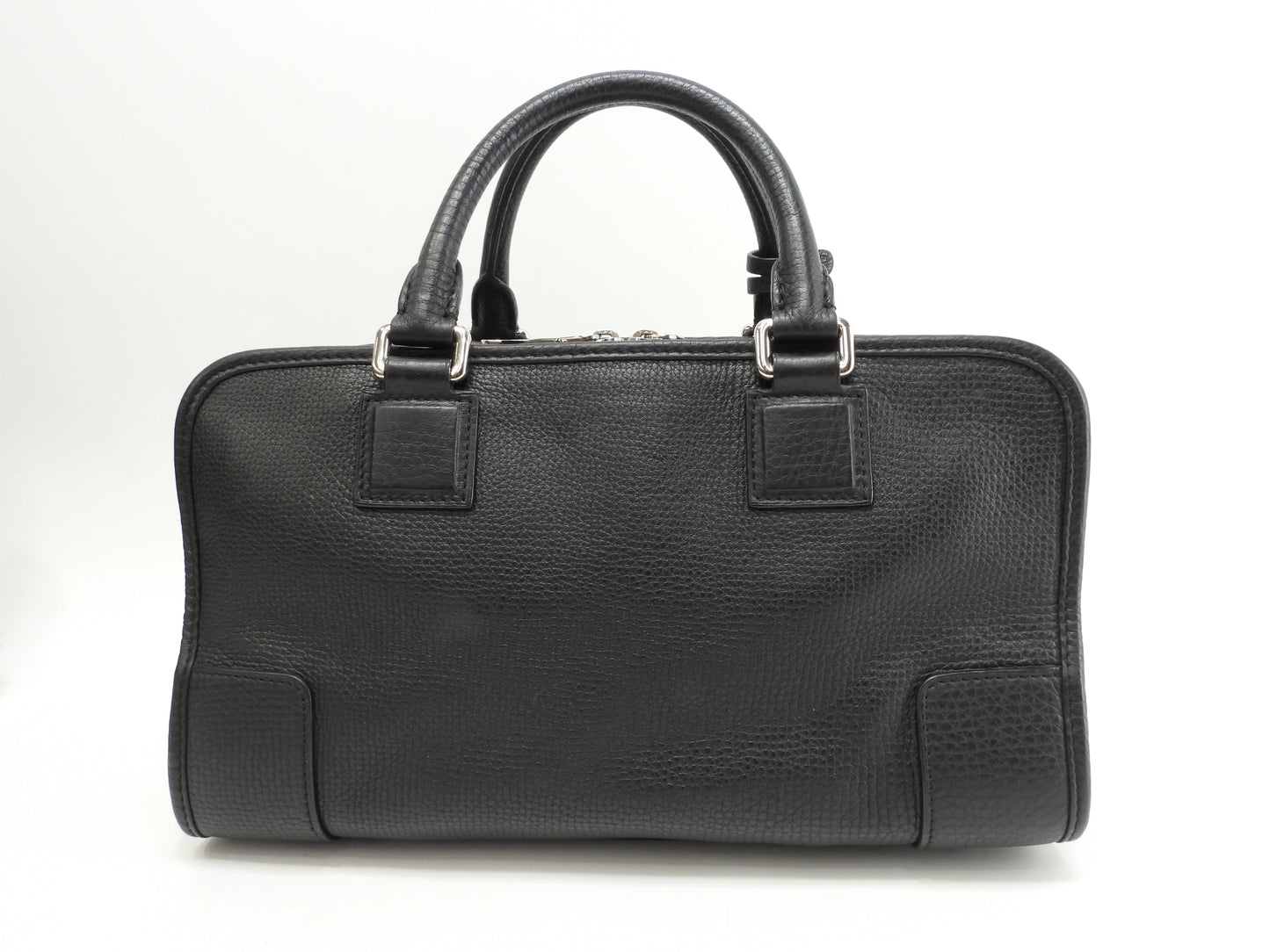 ロエベ アマソナ28 シルバー金具 トリヨンレザー黒 ハンドバッグ アナグラム 美品@471412