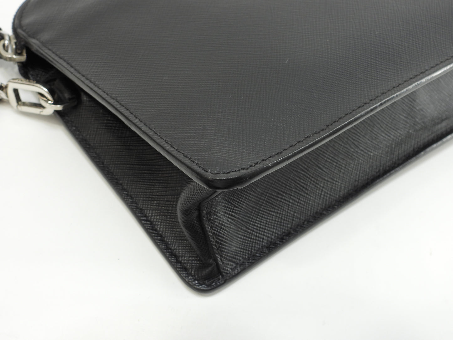 プラダ セカンドバッグ ポーター サフィアーノレザー黒 クラッチバッグ 美品@16458/N