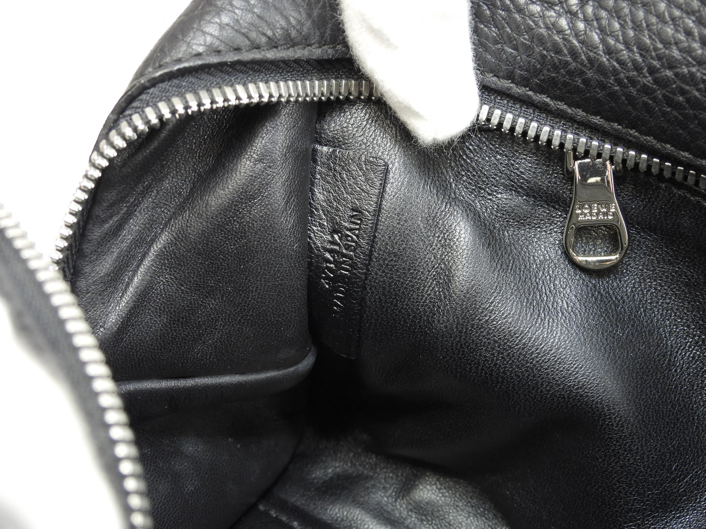 ロエベ アマソナ28 シルバー金具 トリヨンレザー黒 ハンドバッグ アナグラム 美品@471412