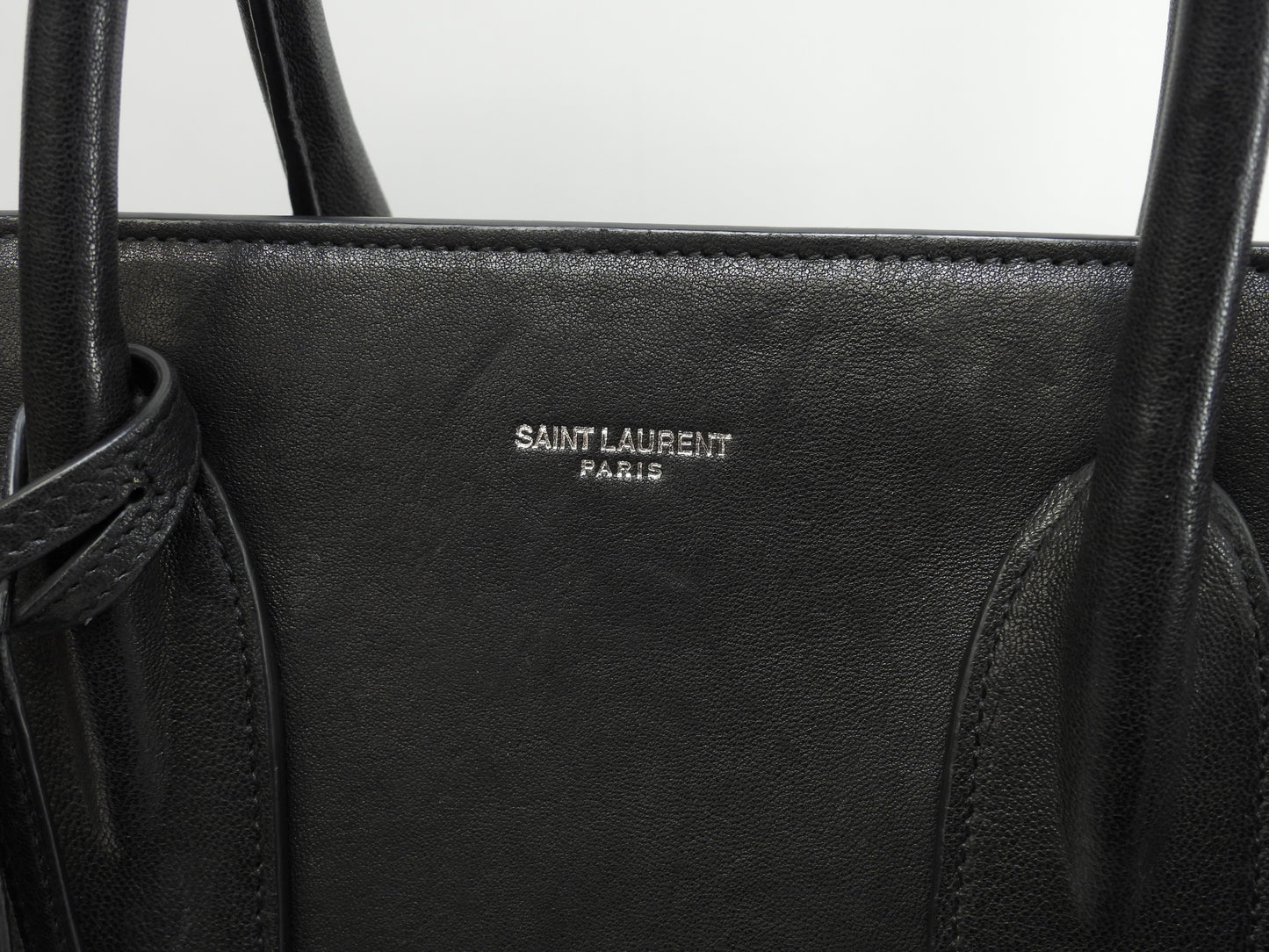 サンローラン サックドジュールスープル YSL レザー黒 メンズトート ハンドバッグ@ 92