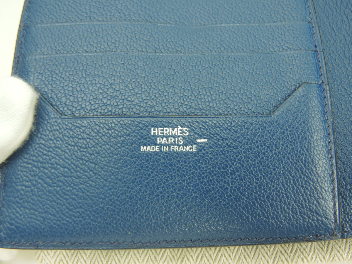 エルメス ジュラ リザード 青 2折財布 コンパクトウォレット 美品@□E