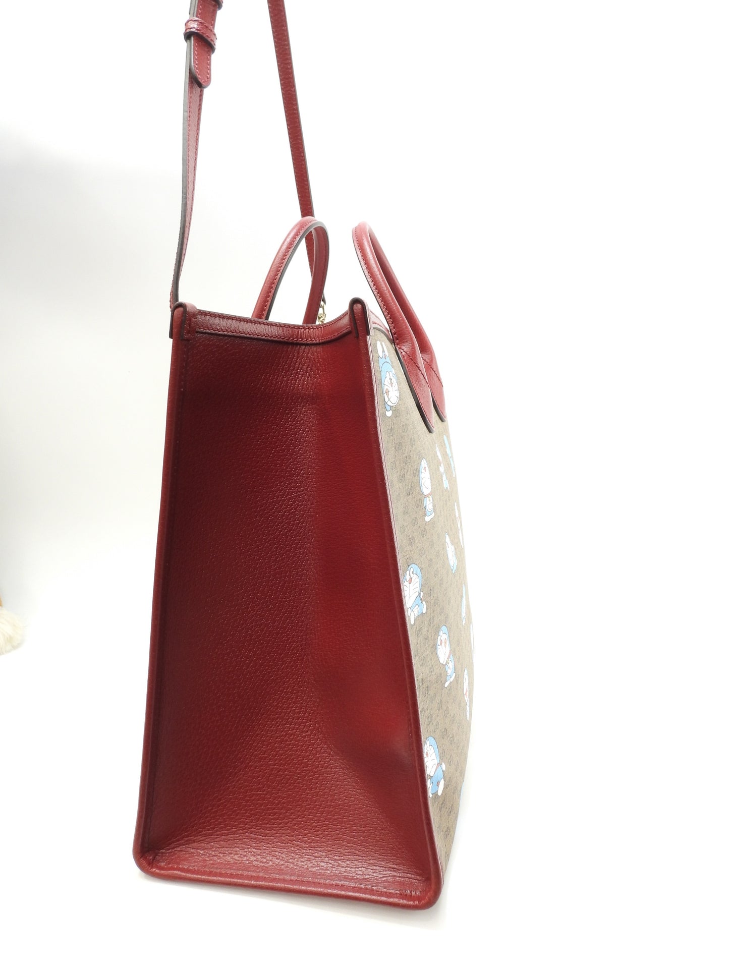 グッチ s付トートバッグ大 ドラえもん マイクロGG茶赤 ハンドバッグ大 ショルダーバッグ 美品@ 11