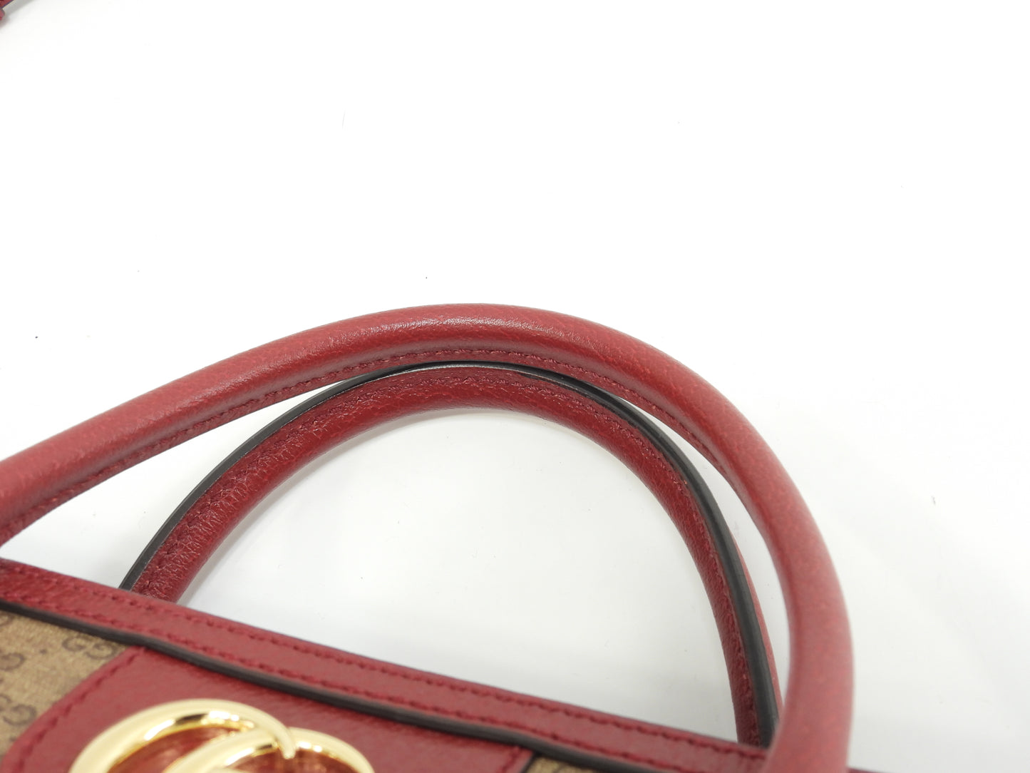 グッチ s付トートバッグ大 ドラえもん マイクロGG茶赤 ハンドバッグ大 ショルダーバッグ 美品@ 11