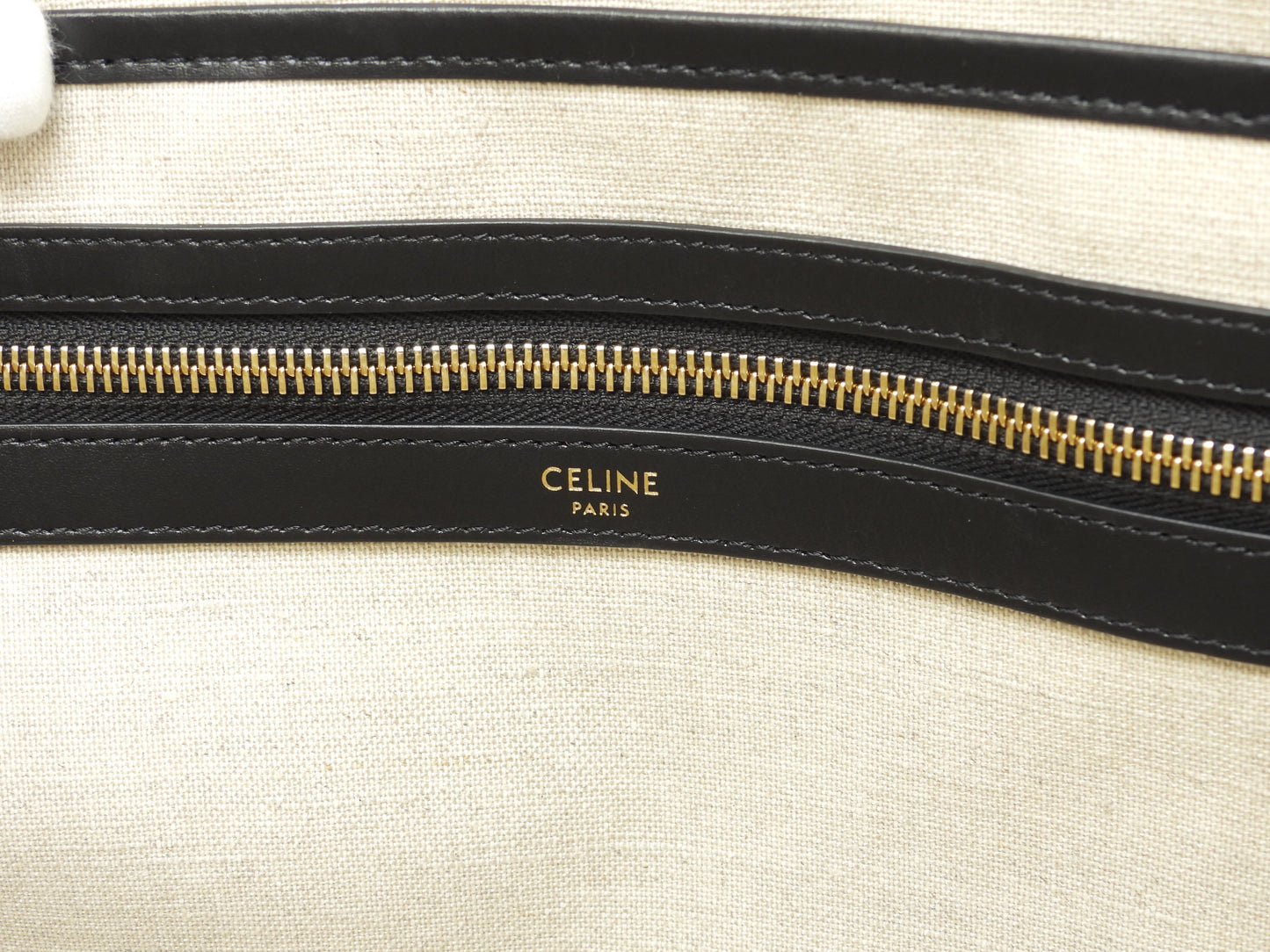 セリーヌ ホリゾンタルカバトートバッグ大 トリオンフ 黒白 極美品@S-GM-4250