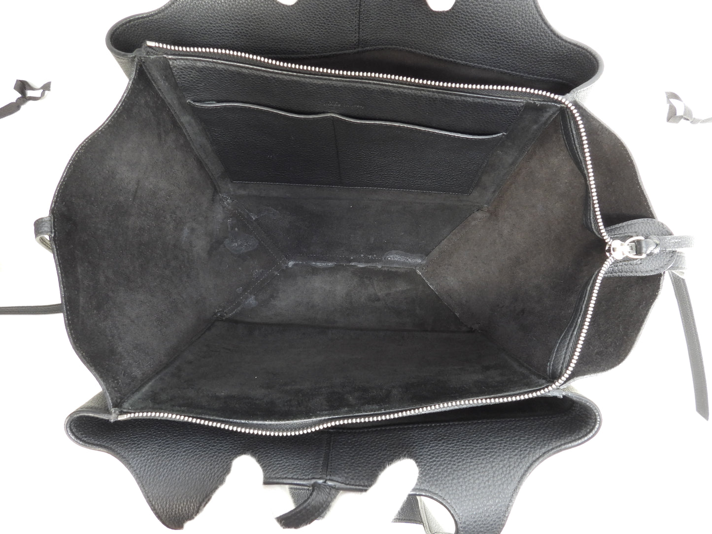 セリーヌ トリフォルド スモール レザー黒 トートバッグ ショルダーバッグ@U-GA-5116