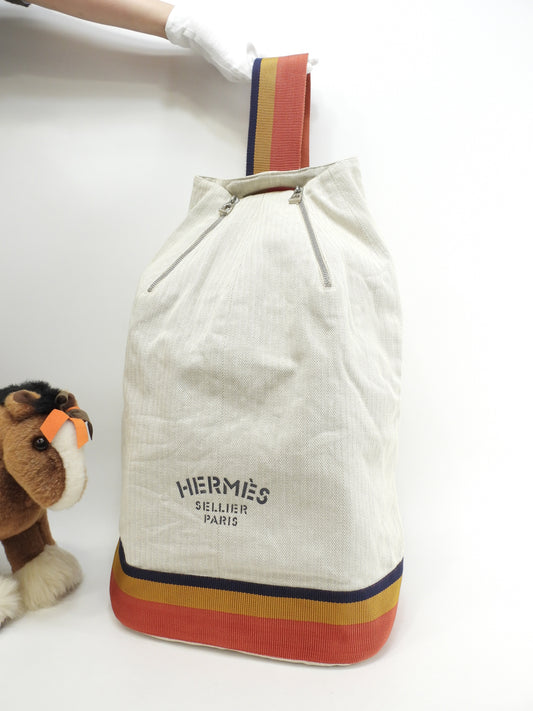 エルメス キャバリエ コットン 白 ワンショルダーバッグ クロスボディバッグ 美品@ 419