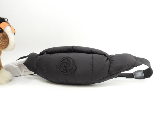 モンクレール ボディバッグ ダウン入ナイロン 黒 バムバッグ ベルトバッグ 美品@ 1