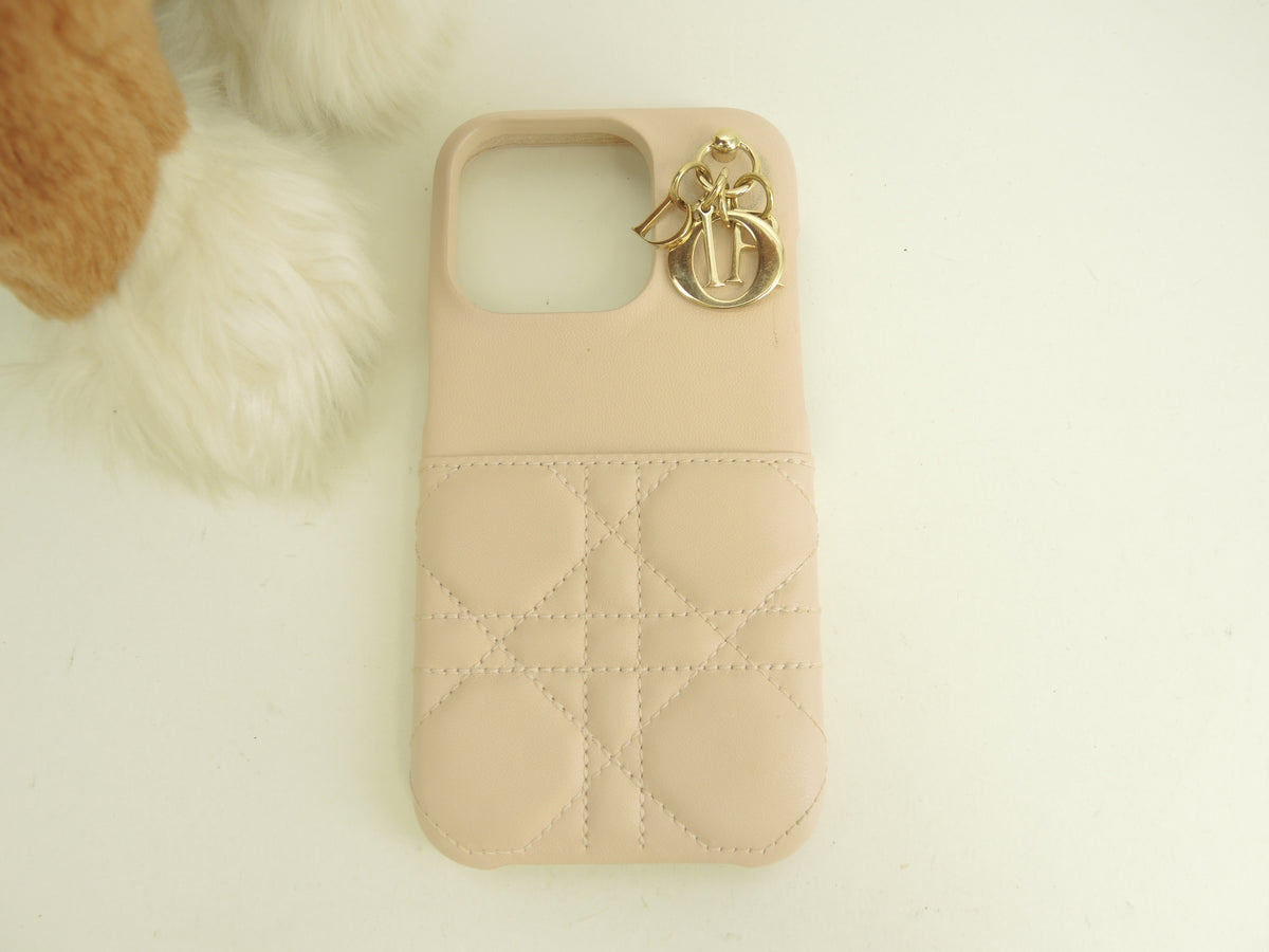 クリスチャンディオール iphone13Proケース カナージュ レザー/ピンク レディ 美品@ 8