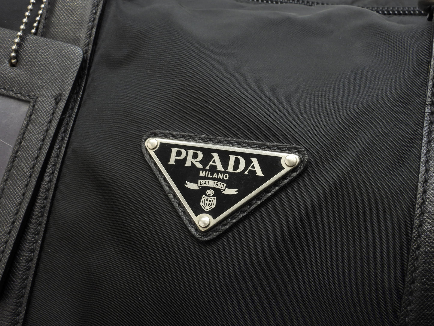 プラダ ボストンバッグ大 三角プレート ナイロン黒 トラベル 旅行用ハンドバッグ@8
