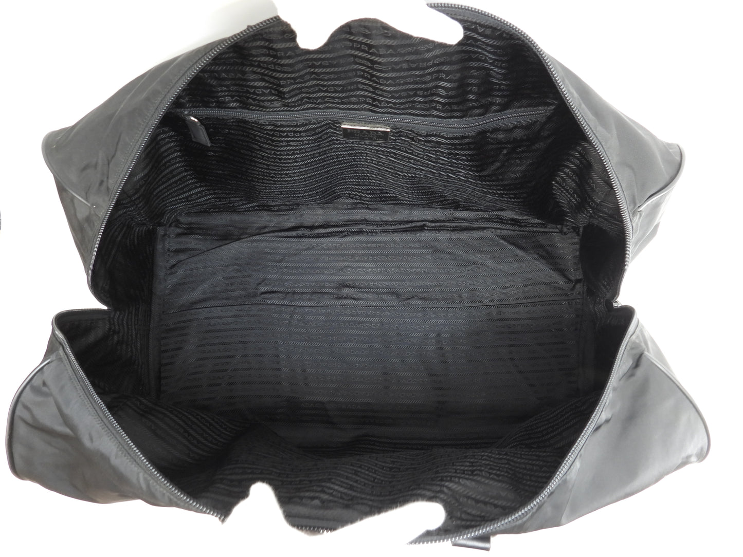 プラダ ボストンバッグ大 三角プレート ナイロン黒 トラベル 旅行用ハンドバッグ@8