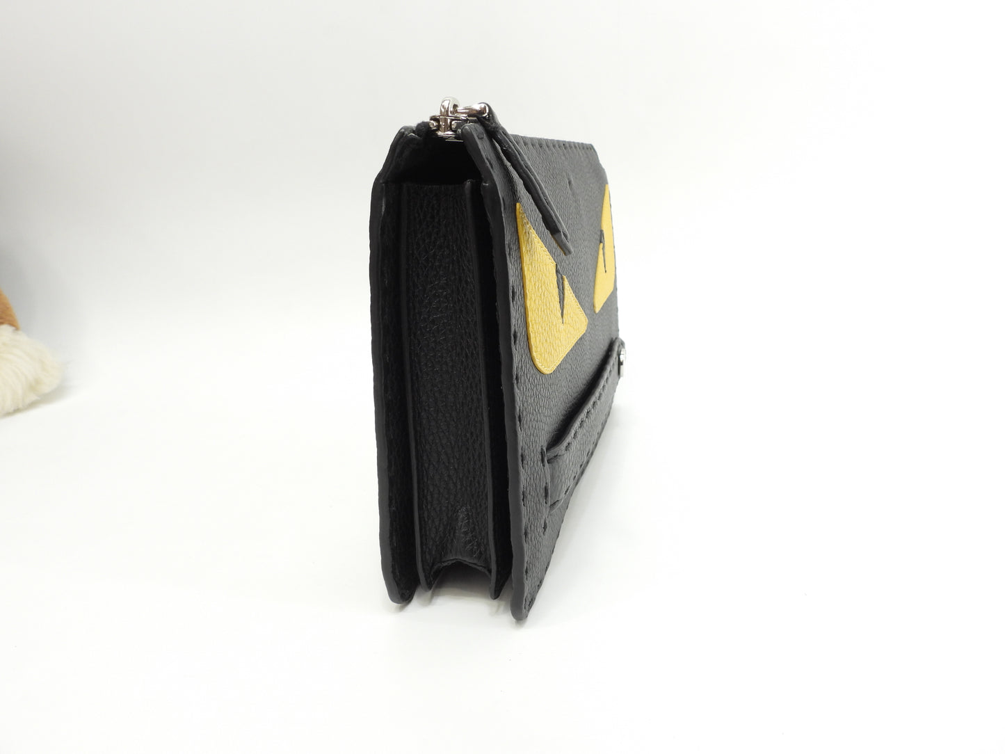 フェンディ クラッチウォレットバッグ モンスター セレリアレザー黒 セカンドバッグ 極美品@ 66