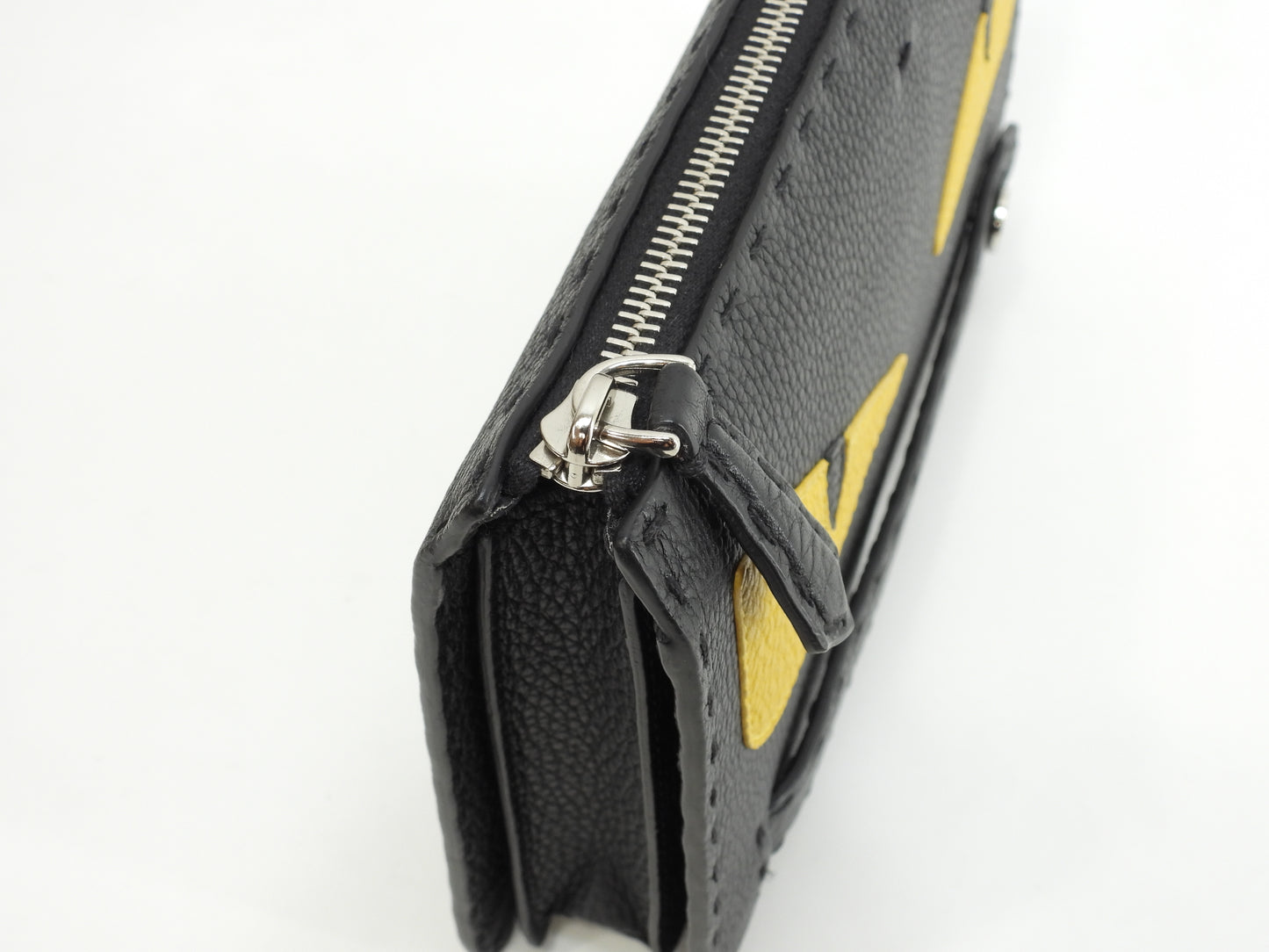 フェンディ クラッチウォレットバッグ モンスター セレリアレザー黒 セカンドバッグ 極美品@ 66