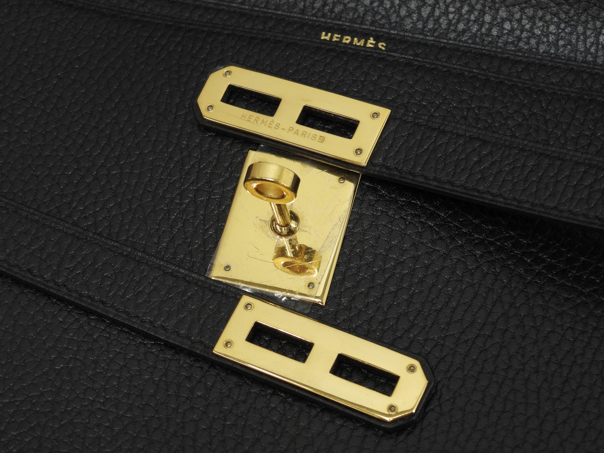エルメス ケリーデペッシュ38 アルデンヌ黒 ゴールド金具 ブリーフケース 極美品@□A 3