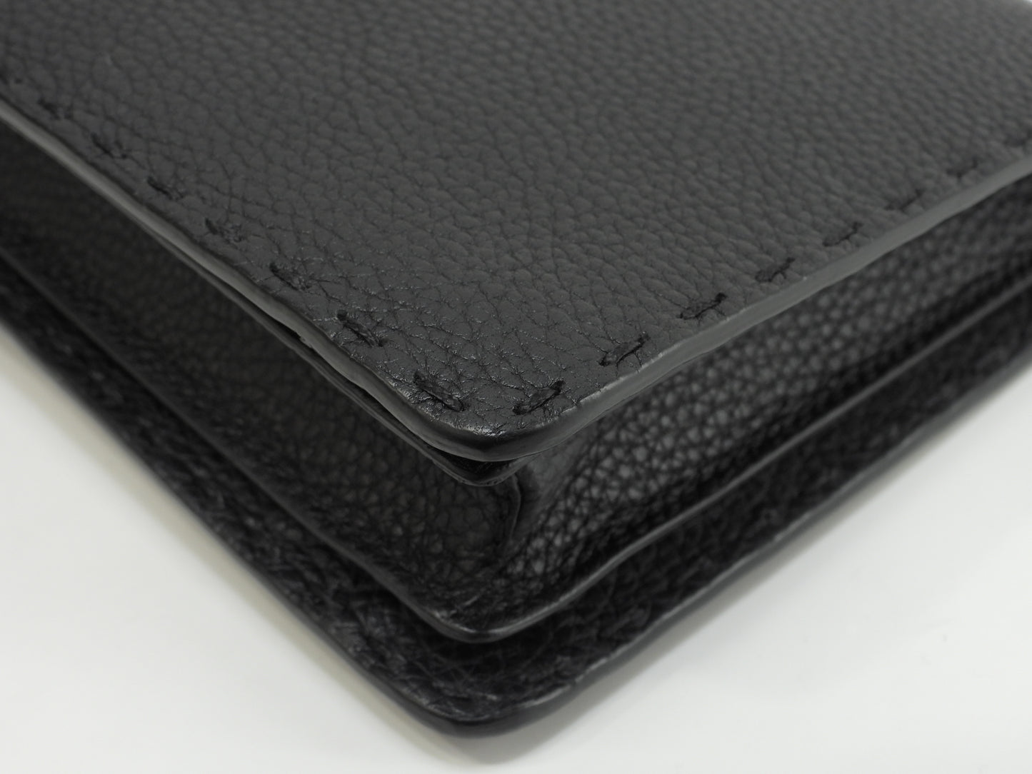 フェンディ クラッチウォレットバッグ モンスター セレリアレザー黒 セカンドバッグ 極美品@ 66