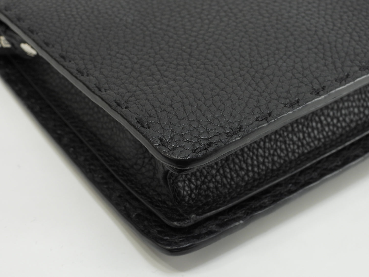 フェンディ クラッチウォレットバッグ モンスター セレリアレザー黒 セカンドバッグ 極美品@ 66