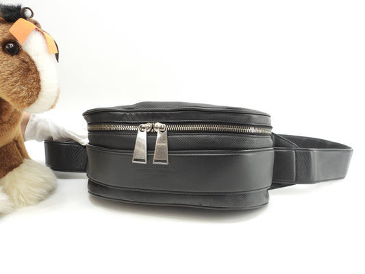 ボッテガヴェネタ ボディバッグ マルコポーロ レザー黒 ウエストバッグ バムバッグ@B07991797N
