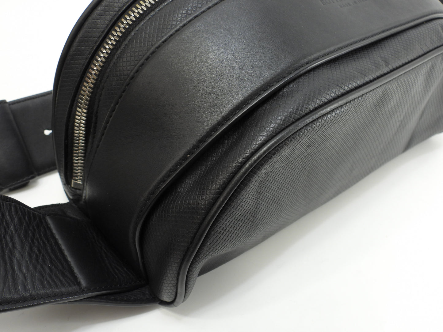 ボッテガヴェネタ ボディバッグ マルコポーロ レザー黒 ウエストバッグ バムバッグ@B07991797N